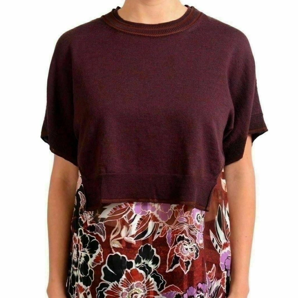 Just Cavalli Women's Wool Silk Short Sleeve Blouse Us S It 40